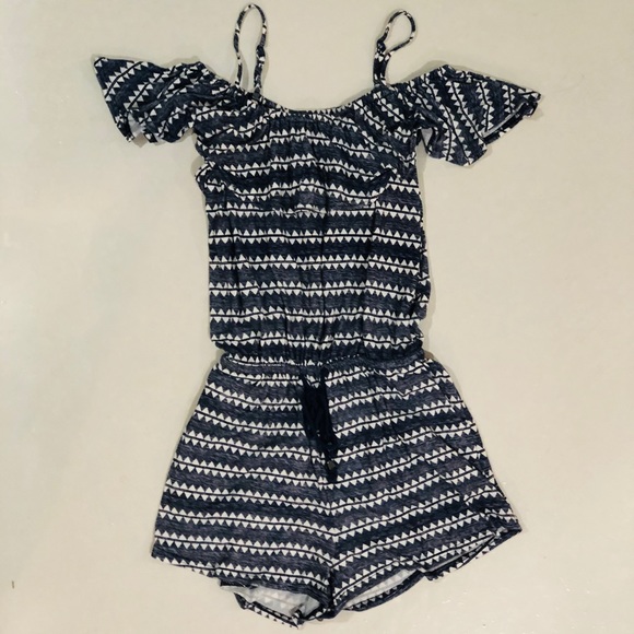 Off The Shoulder Printed Romper - Picture 1 of 4